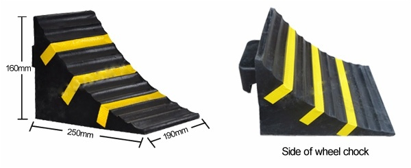 Rubber wheel chocks for car